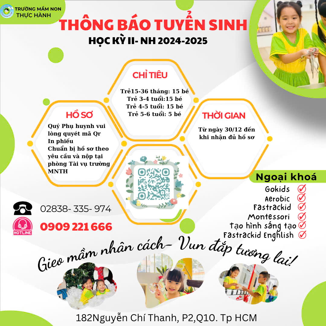 THÔNG BÁO TUYỂN SINH HK 2 NH 2024- 2025
